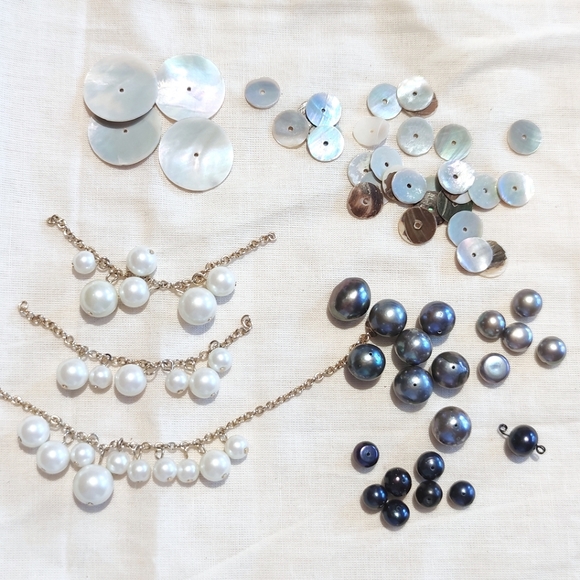 Bead destash, loose beads for jewelry making, mixed semiprecious glass metal - Picture 8 of 12